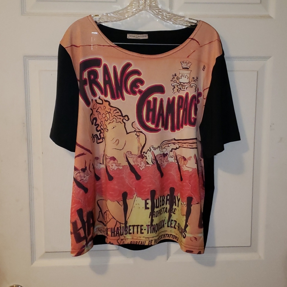 Susan Lawrence Top with Toulouse-Lautrec Print